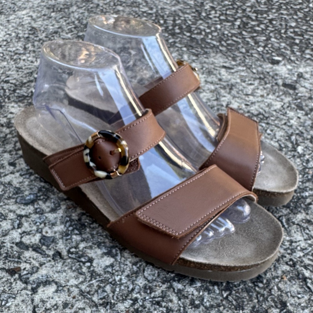 Naot Anabel Sandals Women's Size 10 (EU 41) Caramel Brown Wedge Slide On Comfort
